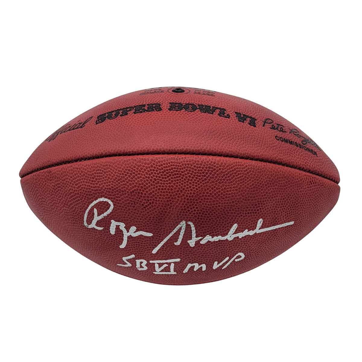 Roger Staubach Signed Dallas Cowboys Super Bowl VI Football W/ SB VI MVP - Beckett-Powers Sports Memorabilia