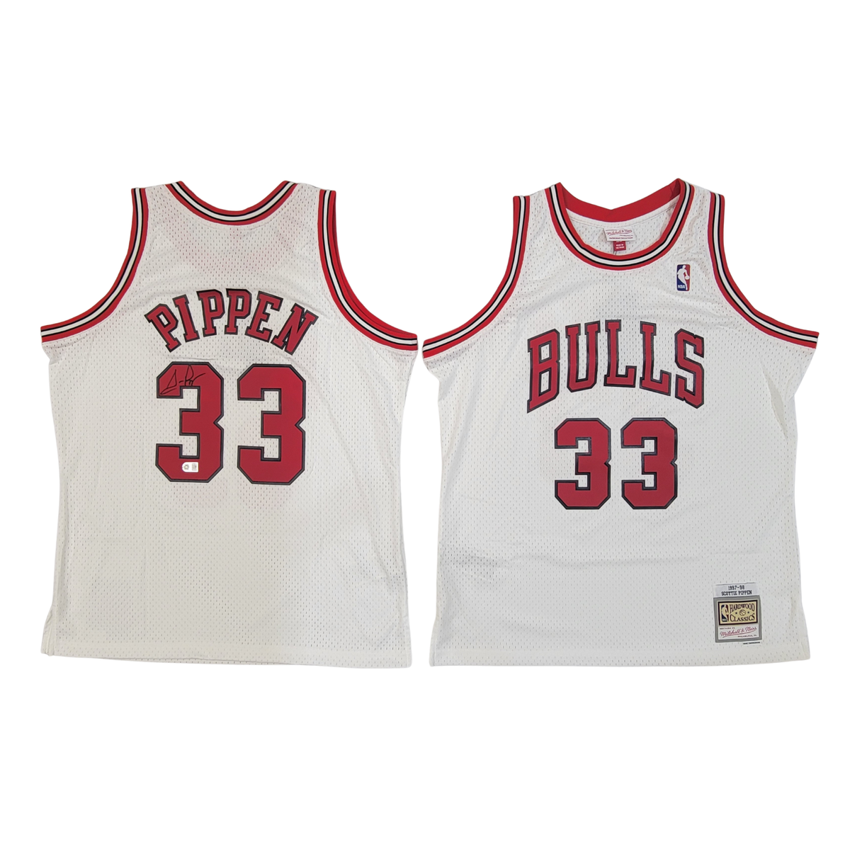 Scottie Pippen Signed Chicago Bulls 1997-98 Mitchell & Ness White Jersey – Beckett-Powers Sports Memorabilia