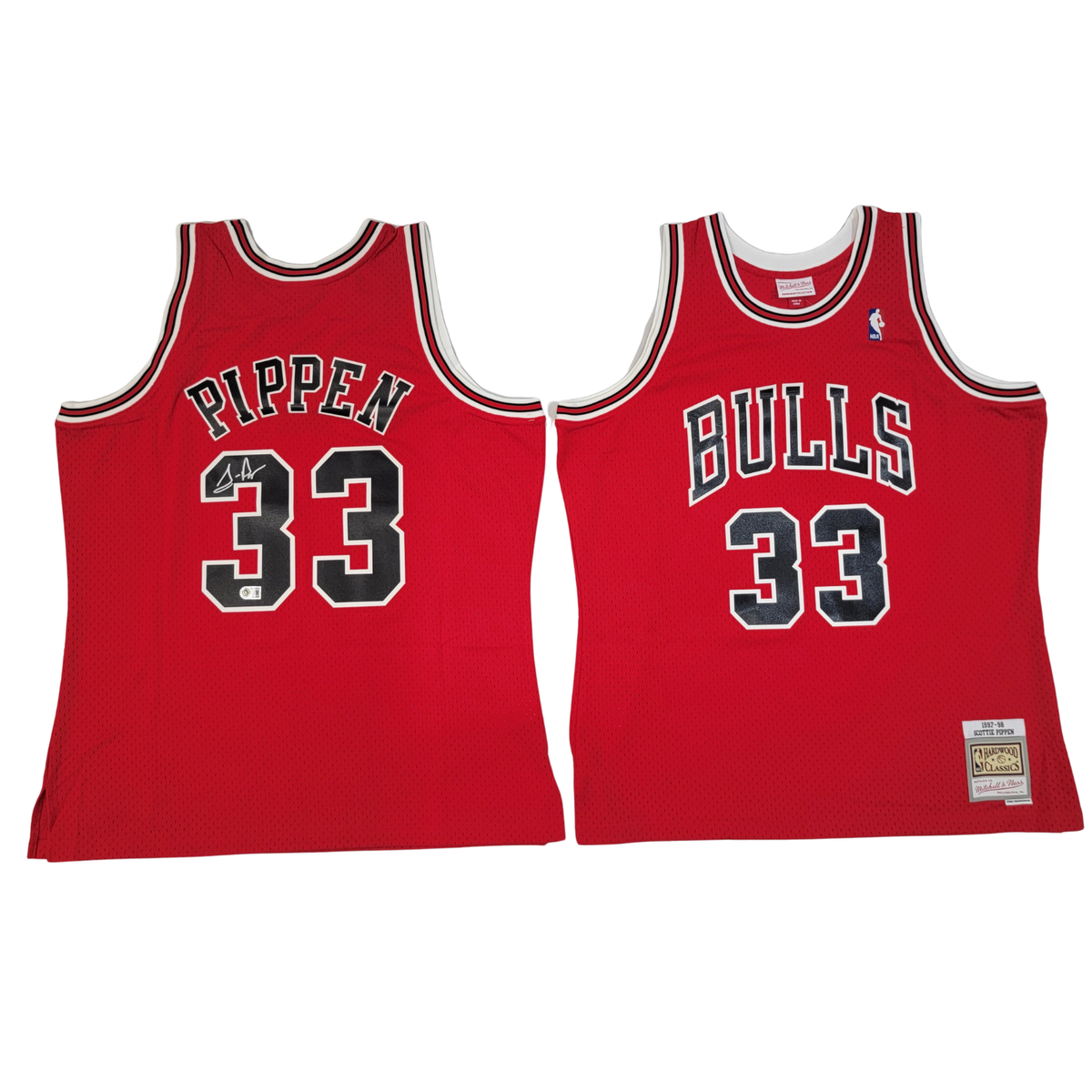Scottie Pippen Signed Chicago Bulls 1997-98 Mitchell & Ness Red Swingman Jersey – Beckett