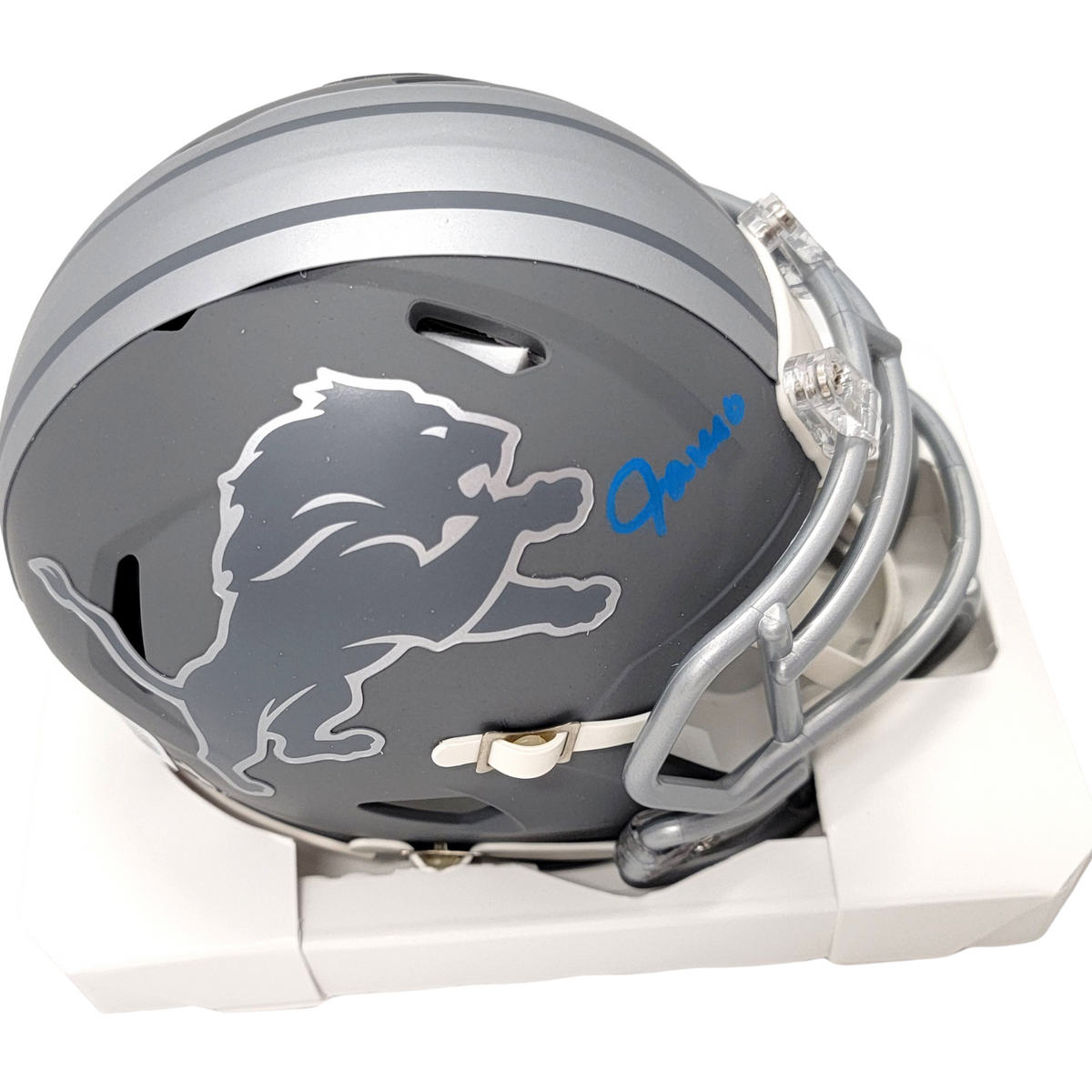 Jameson Williams Signed Detroit Lions Slate Mini Helmet - Beckett-Powers Sports Memorabilia