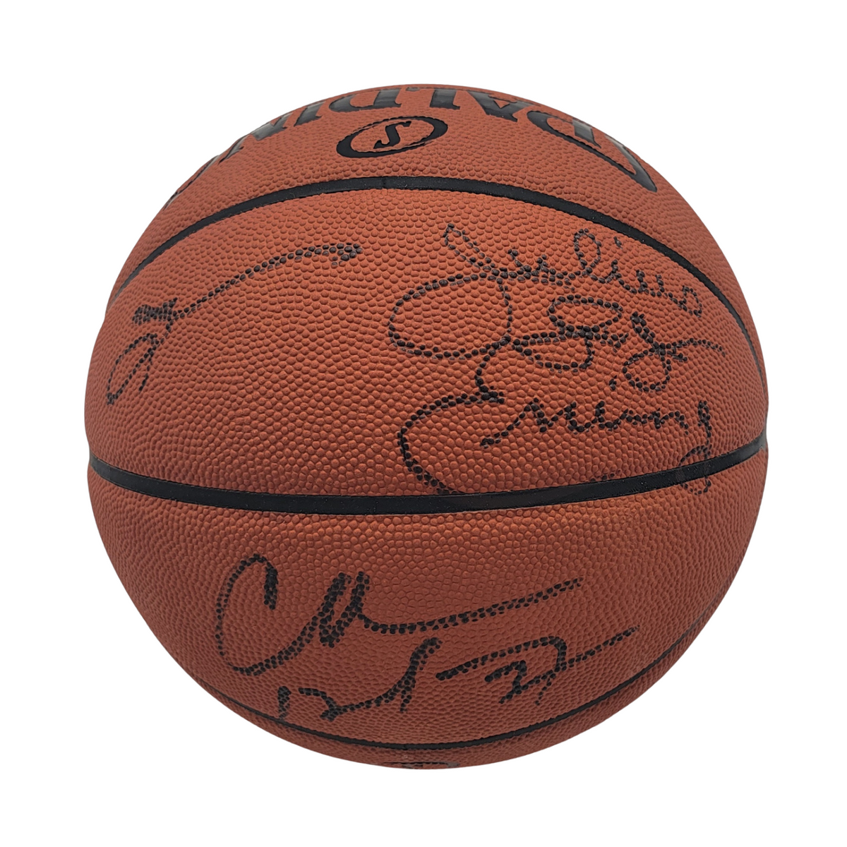 Charles Barkley Julius Erving Allen Iverson Signed Philadelphia 76ers NBA Official Game Ball Basketball-Powers Sports Memorabilia