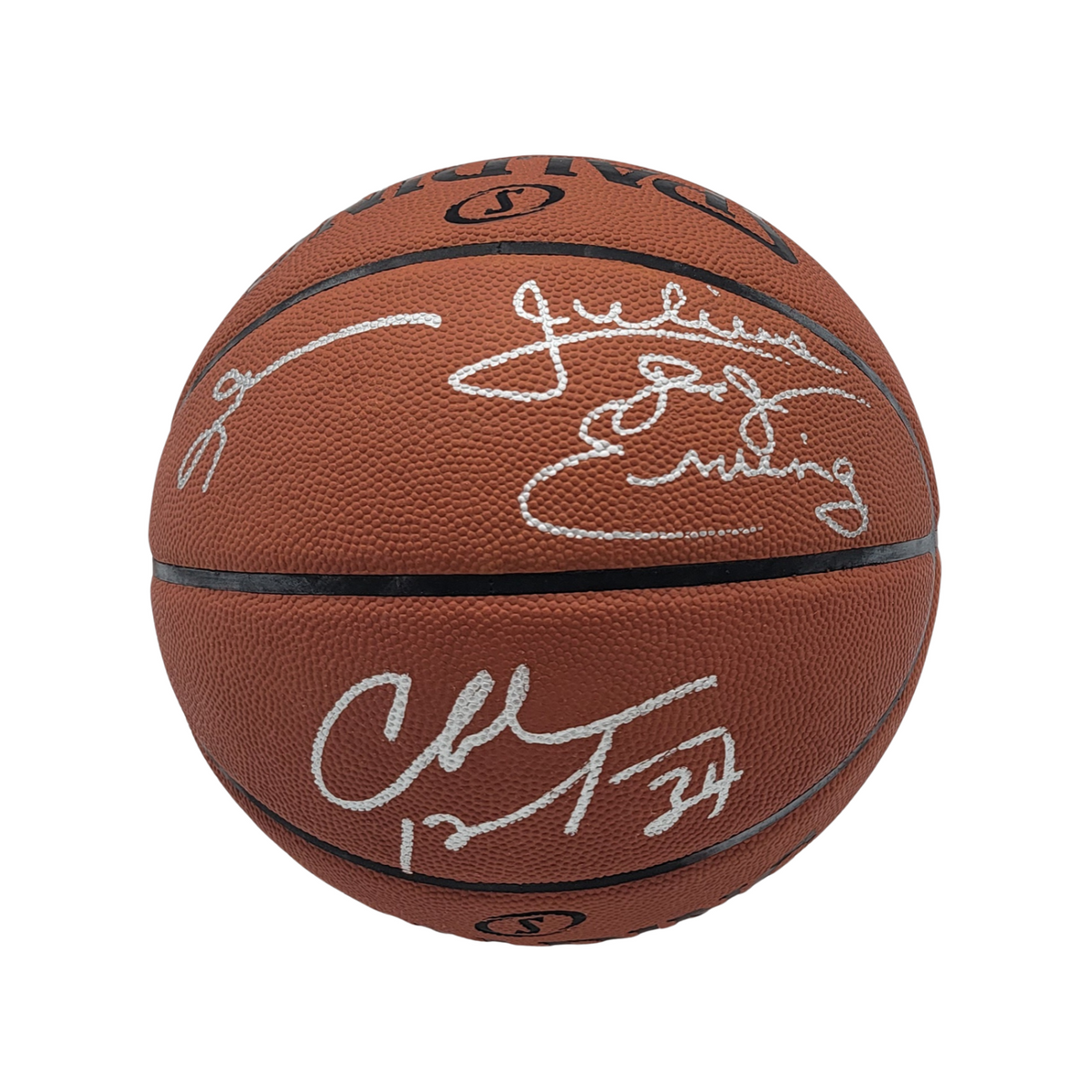 Charles Barkley Julius Erving Allen Iverson Signed Philadelphia 76ers NBA Official Game Ball Basketball-Powers Sports Memorabilia
