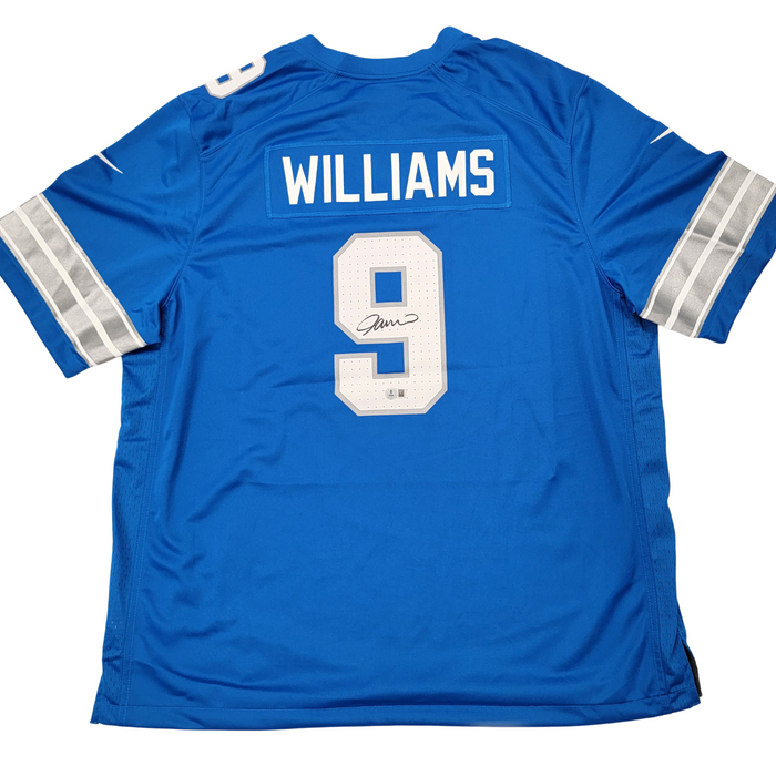 Jameson Williams Signed Detroit Lions 2024 Nike Blue Game Jersey - Beckett-Powers Sports Memorabilia