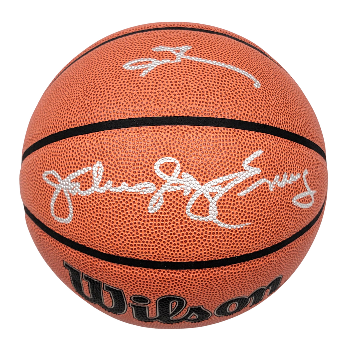 Allen Iverson Julius Erving Signed Philadelphia 76ers Wilson NBA Basketball - Beckett-Powers Sports Memorabilia
