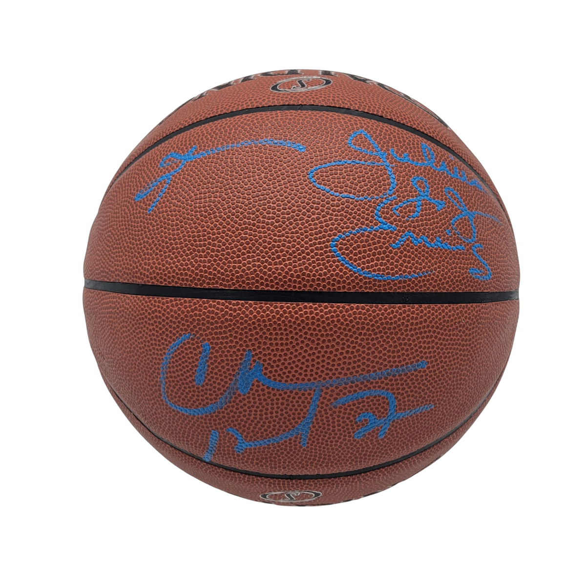 Charles Barkley Julius Erving Allen Iverson Signed Philadelphia 76ers Spalding I/O Basketball-Powers Sports Memorabilia