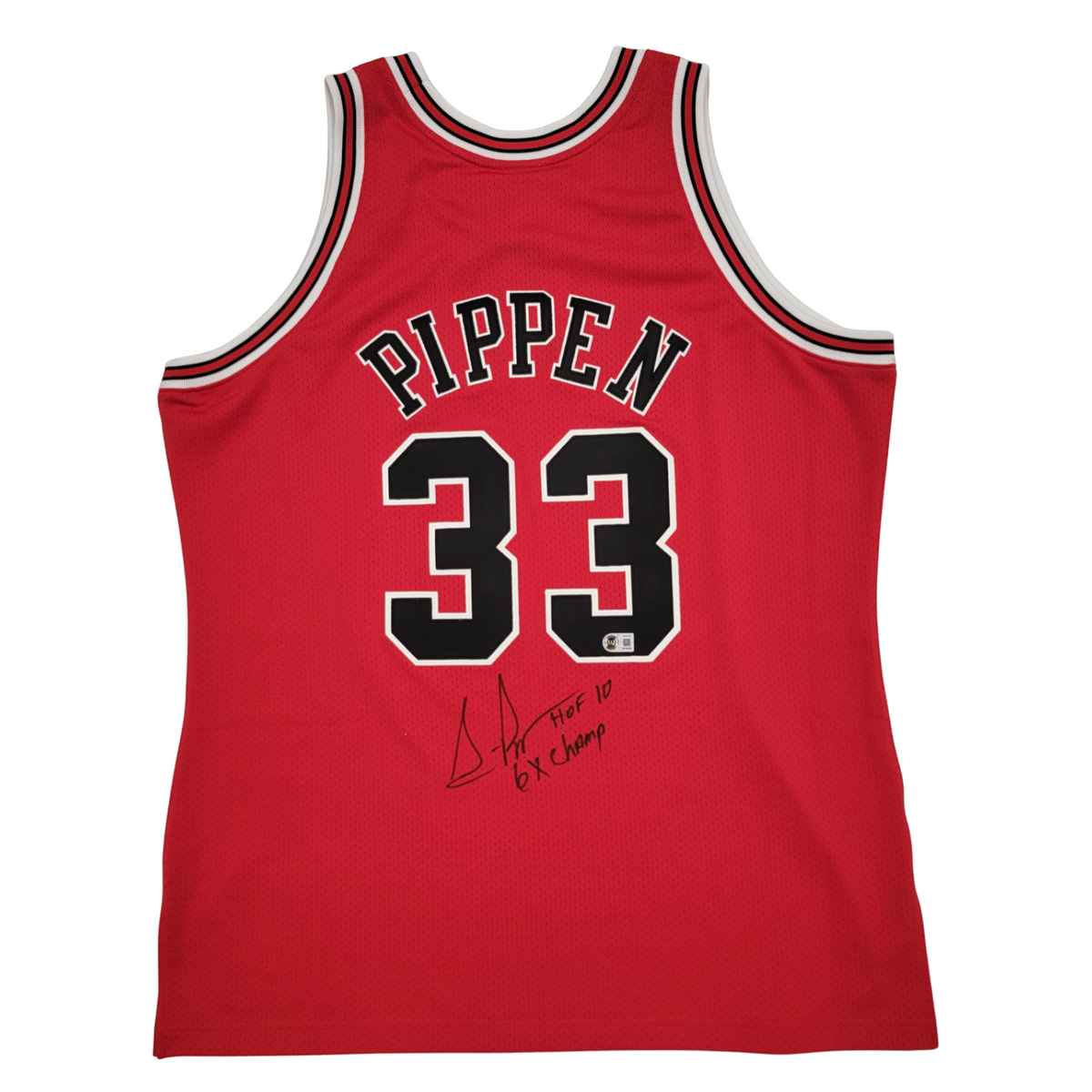 Scottie Pippen Signed Chicago Bulls 1997-98 Mitchell & Ness Red Authentic Jersey-Powers Sports Memorabilia