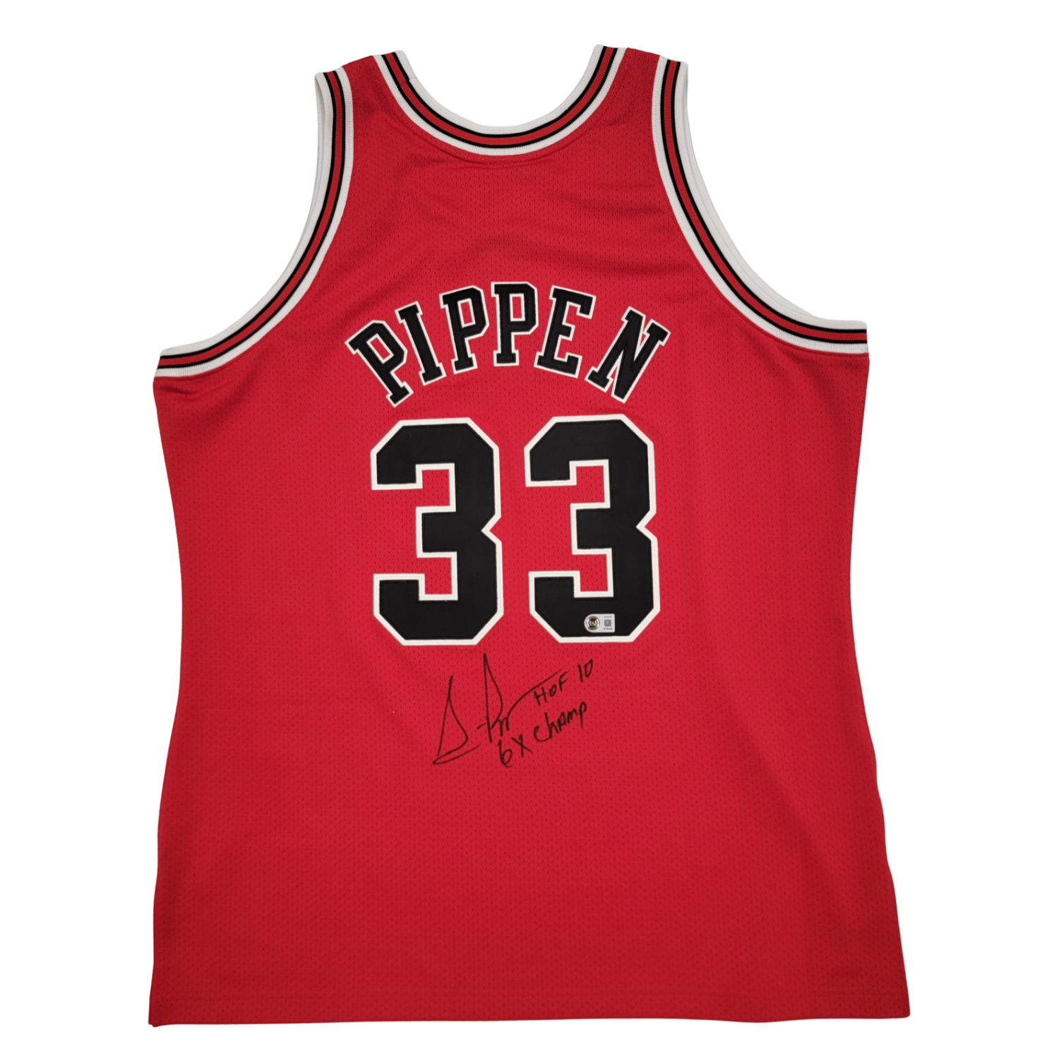 Scottie Pippen Signed Chicago Bulls 1997-98 Mitchell & Ness Red Authentic Jersey-Powers Sports Memorabilia