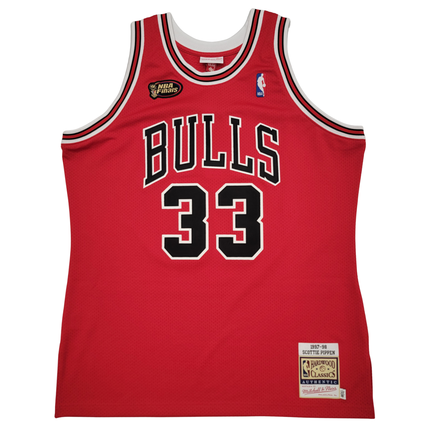 Scottie Pippen Signed Chicago Bulls 1997-98 Mitchell & Ness Red Authentic Jersey-Powers Sports Memorabilia
