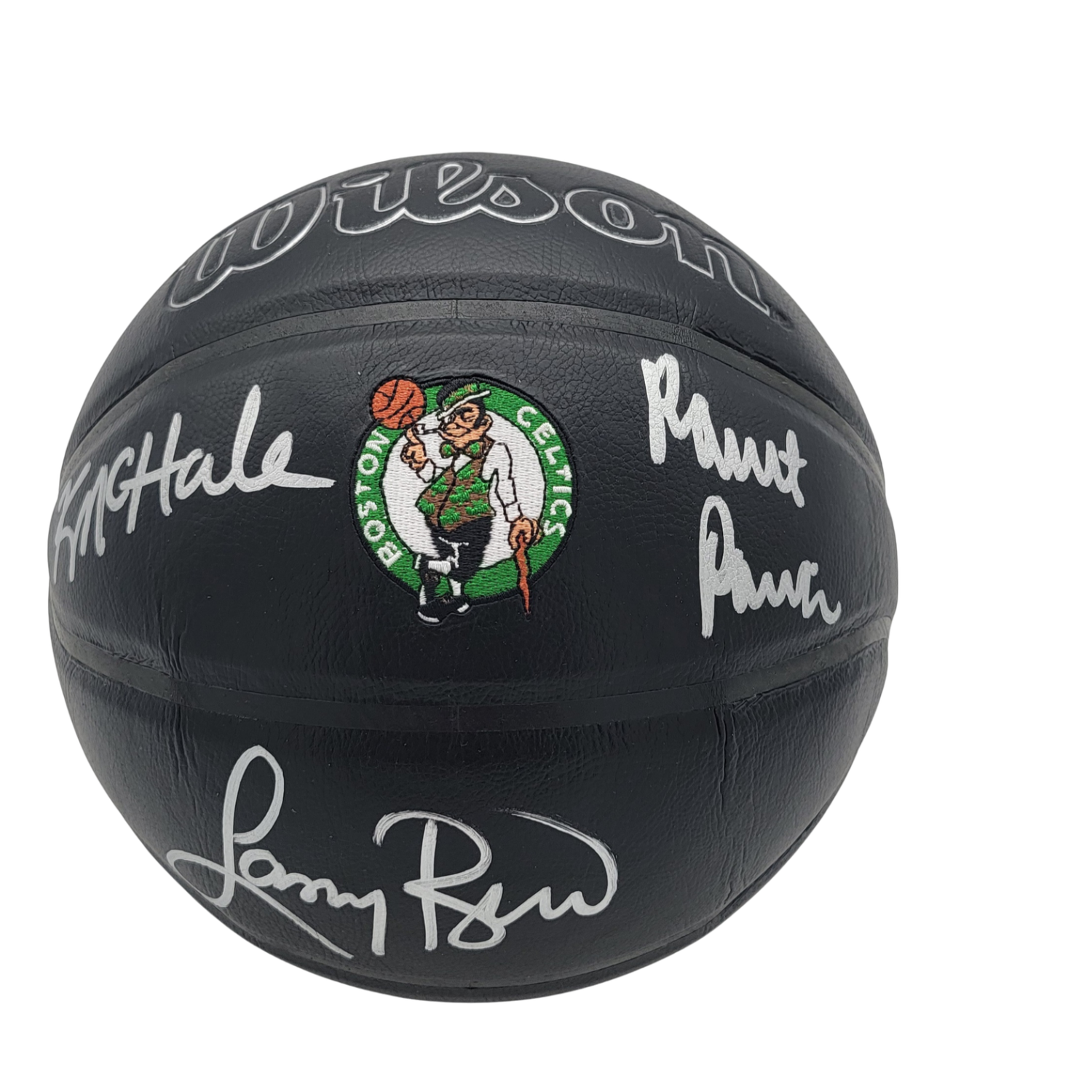 Larry Bird Kevin McHale Robert Parish Signed Boston Celtics Black NBA Logo Basketball – Beckett-Powers Sports Memorabilia