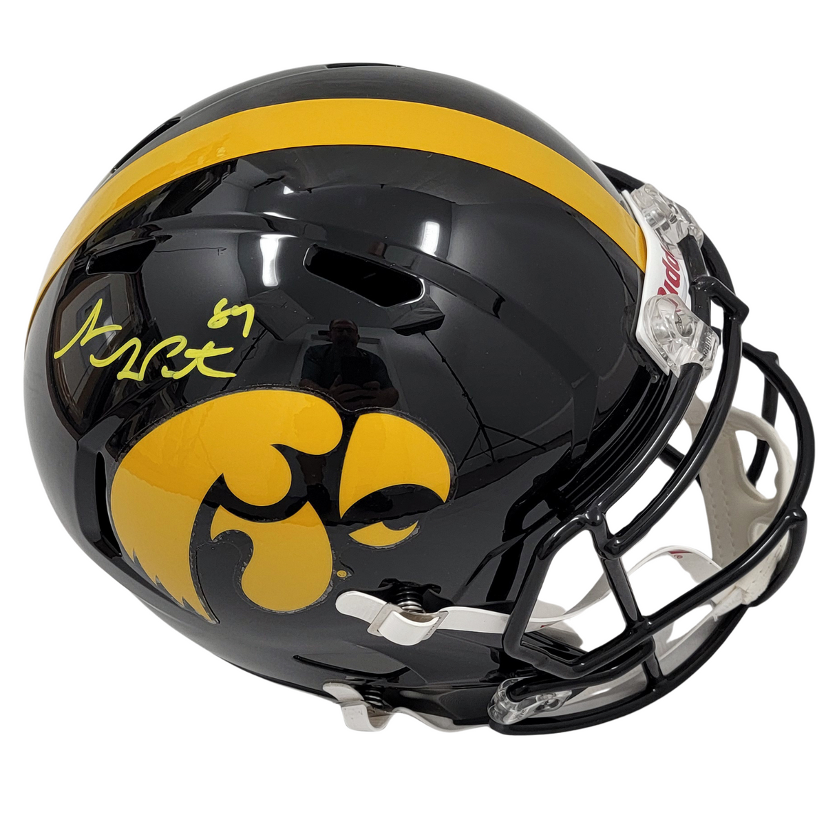 Sam LaPorta Signed Iowa Riddell Replica Full Size Helmet - Beckett-Powers Sports Memorabilia