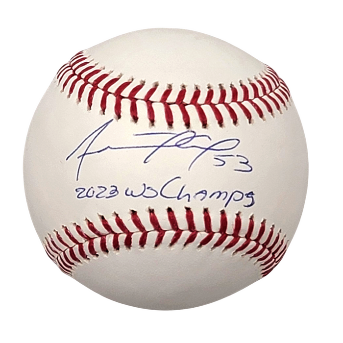 Adolis Garcia Signed Texas Rangers MLB Baseball W/ 2023 WS Champs - Beckett-Powers Sports Memorabilia