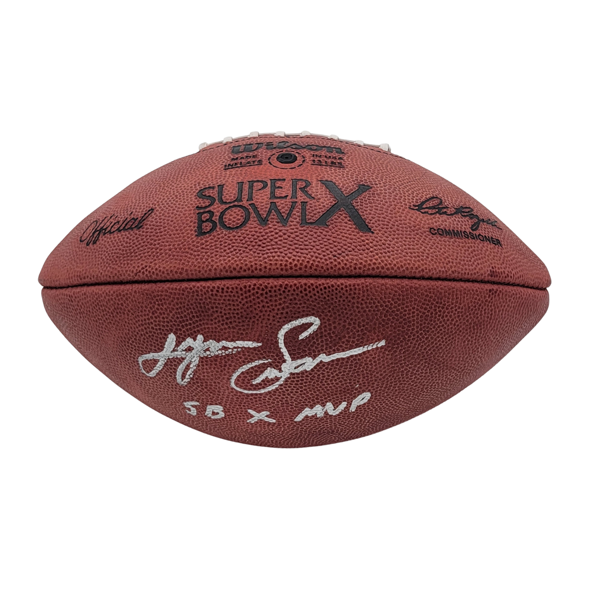 Lynn Swann Signed Pittsburgh Steelers Super Bowl X Game Football W/ SB X MVP Beckett Witness-Powers Sports Memorabilia