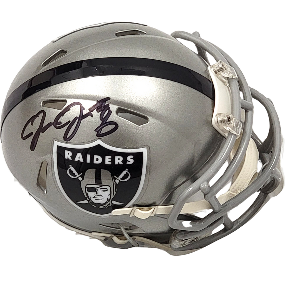 Josh Jacobs Signed Las Vegas Raiders Speed Flash Mini Helmet - Beckett-Powers Sports Memorabilia