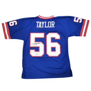 Lawrence Taylor Signed New York Giants Mitchell & Ness Blue Jersey - Beckett-Powers Sports Memorabilia