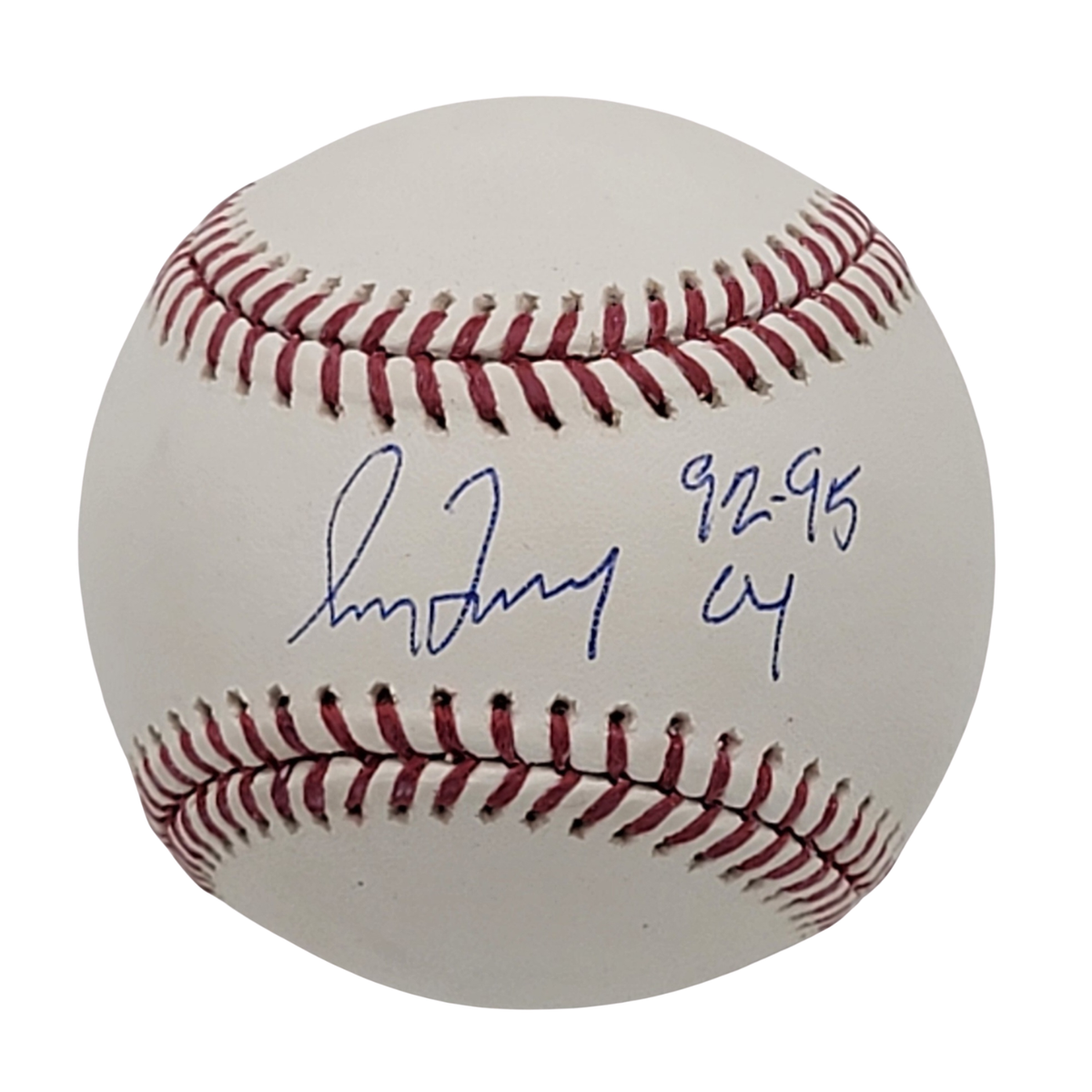 Greg Maddux Signed Atlanta Braves OML Baseball W/92-95 CY - Beckett-Powers Sports Memorabilia