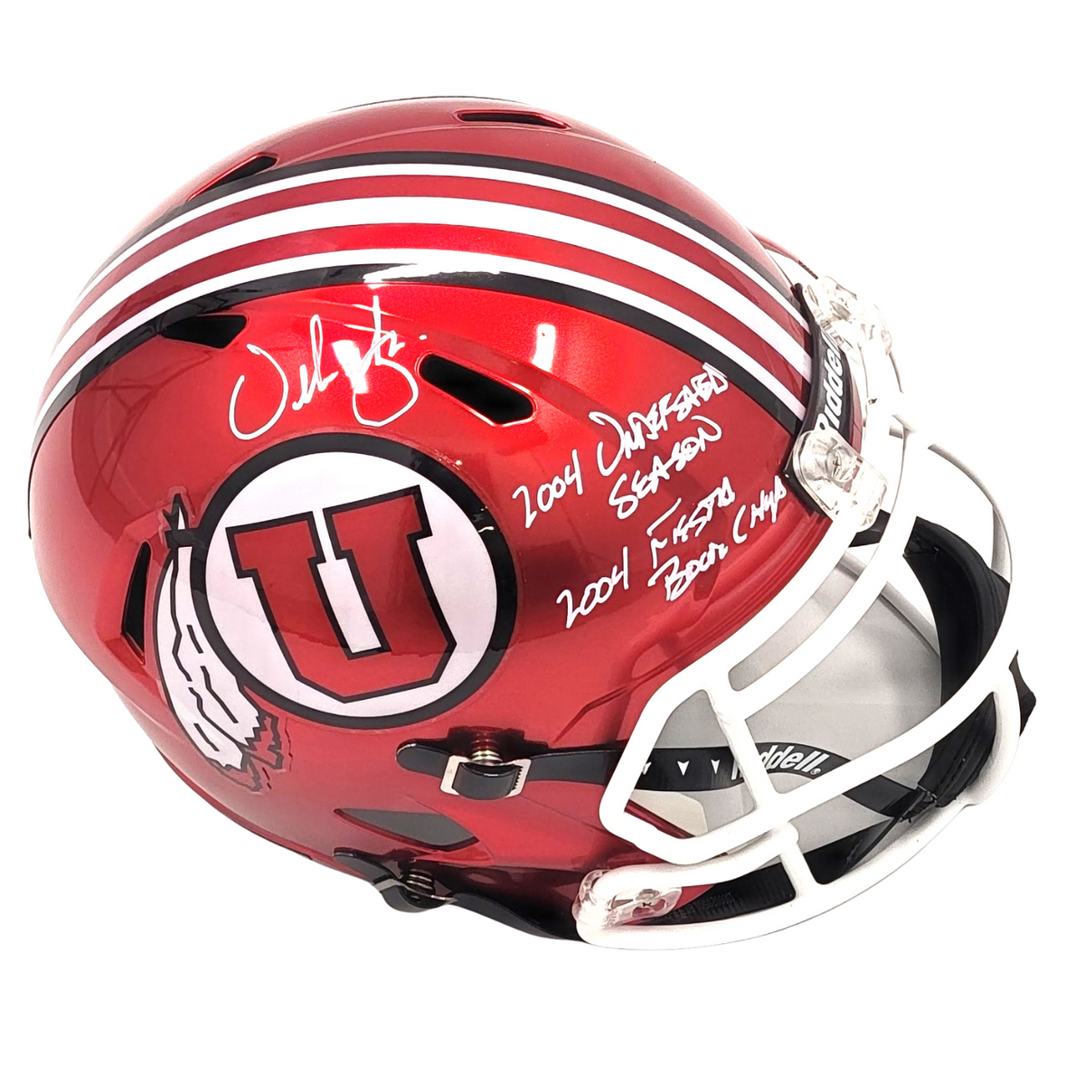 Urban Meyer Signed Utah Utes Replica Full Size Helmet W/ 2004 Inscriptions - Beckett-Powers Sports Memorabilia