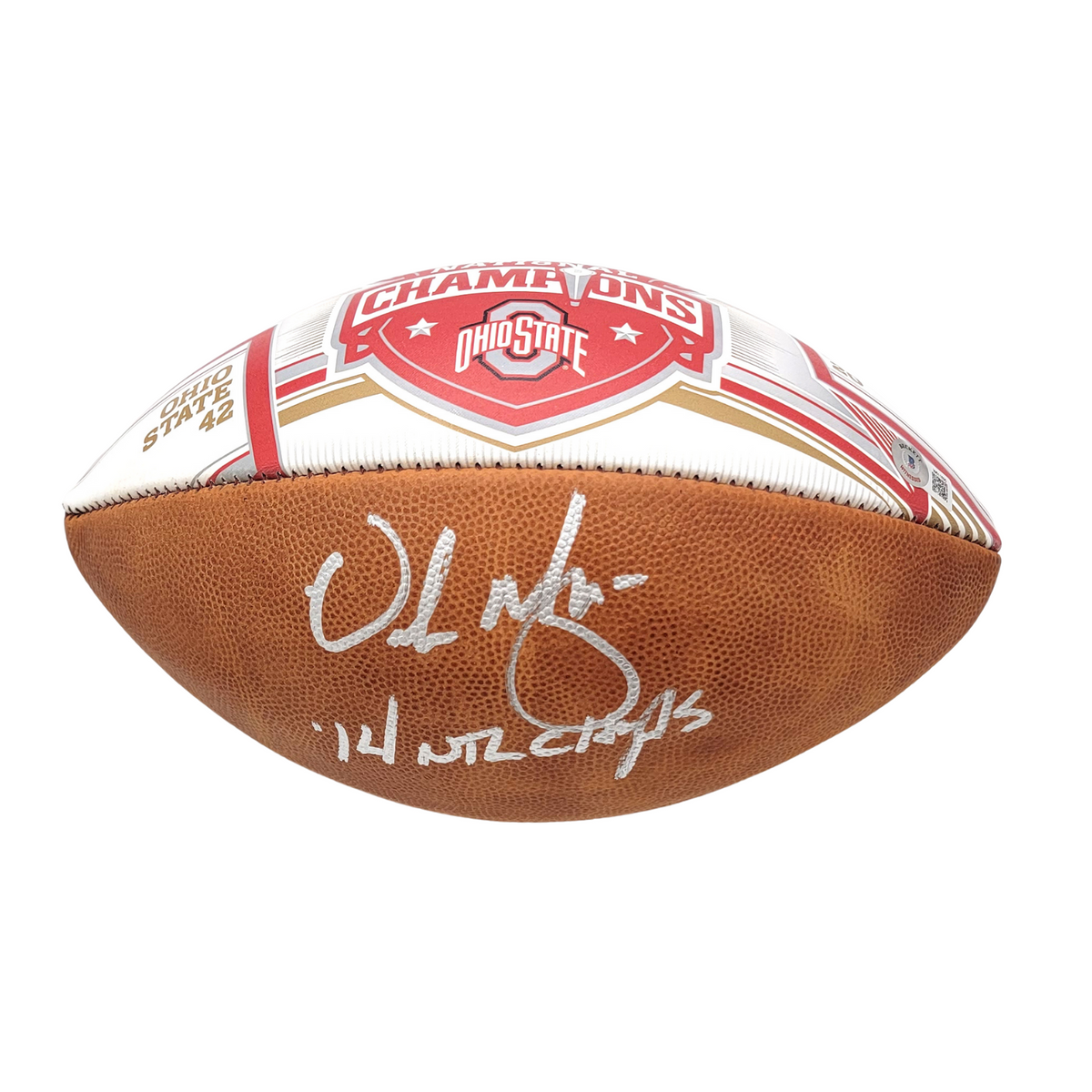 Urban Meyer Signed Ohio State 2014 National Champions Football - Beckett-Powers Sports Memorabilia