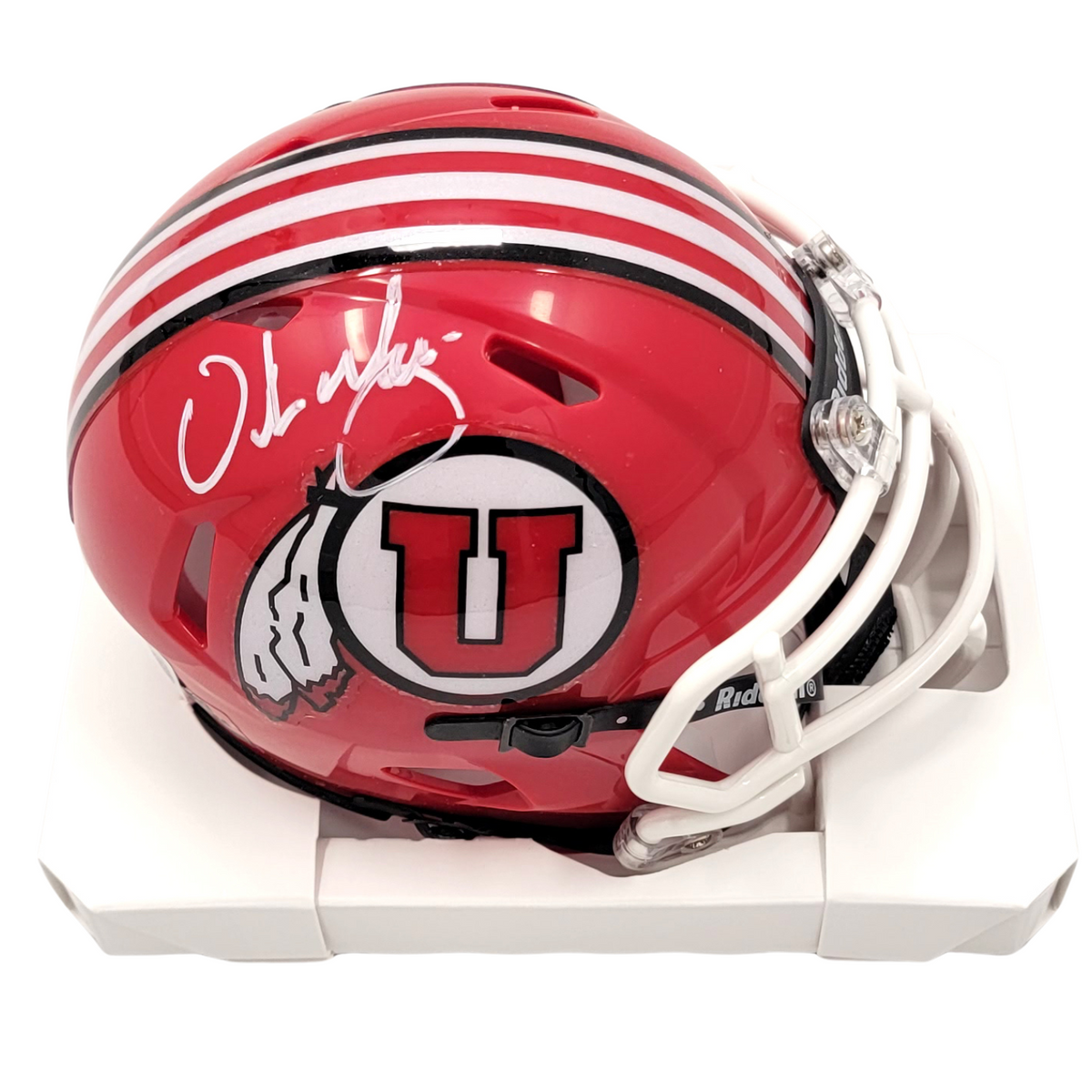 Urban Meyer Signed Utah Utes Red Mini Helmet - Beckett-Powers Sports Memorabilia