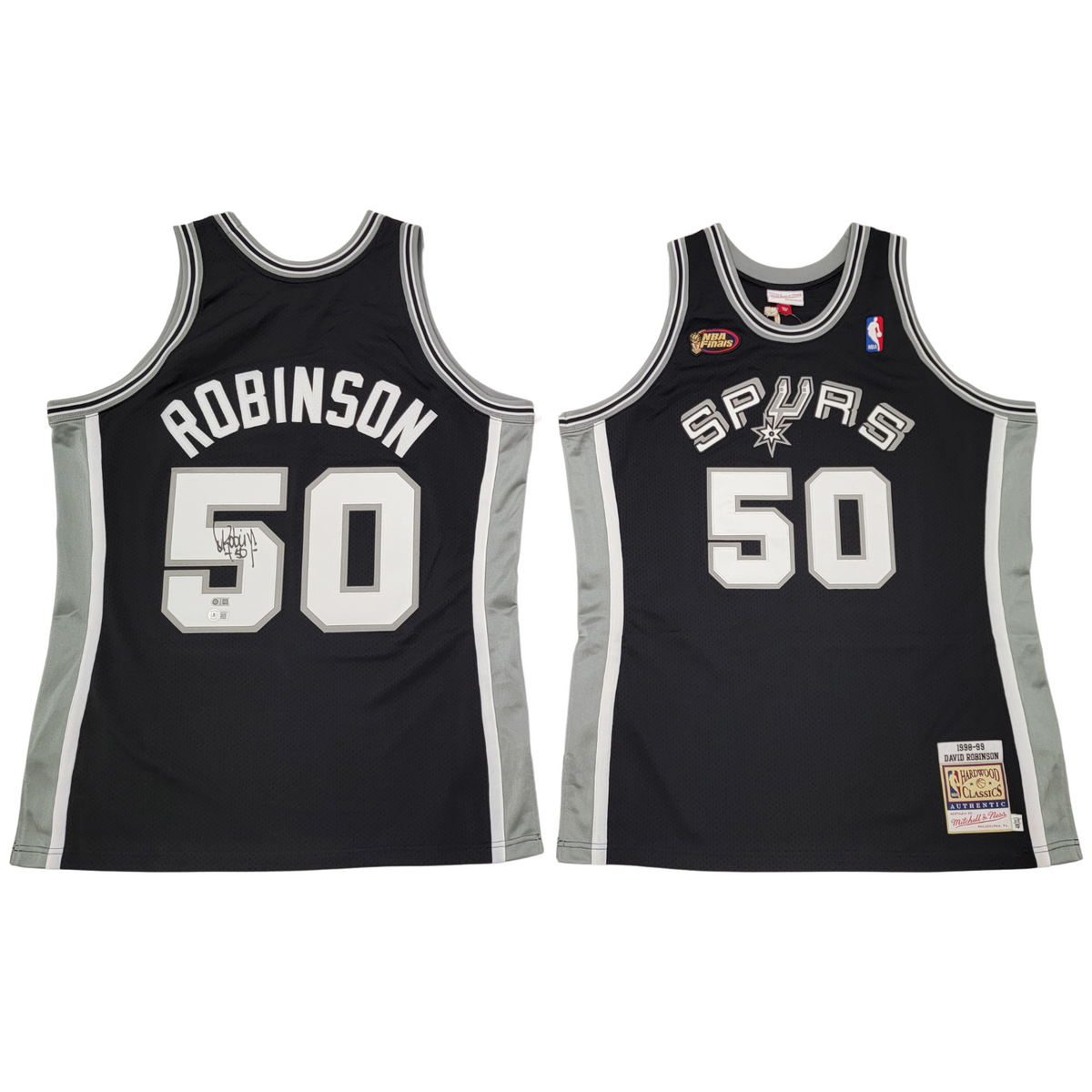 David Robinson Signed San Antonio Spurs Black 1998-99 Mitchell & Ness Authentic Jersey - Beckett-Powers Sports Memorabilia
