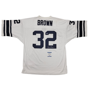 Jim Brown Signed Syracuse adidas All American Authentic Jersey Beckett Authentication-Powers Sports Memorabilia