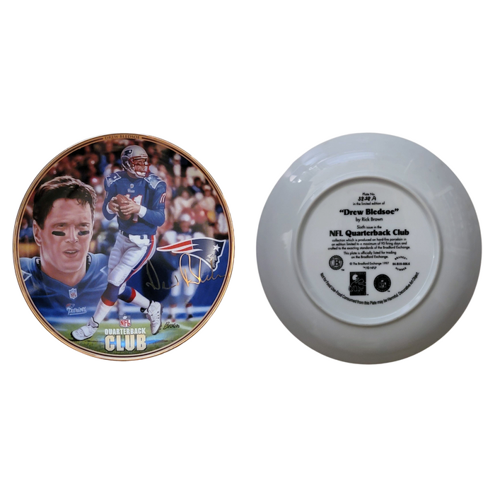 Drew Bledsoe New England Patriots NFL Quarterback Club Bradford Exchange Plate-Powers Sports Memorabilia