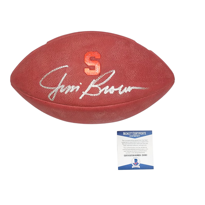Jim Brown Signed Syracuse Nike NCAA Football - Beckett-Powers Sports Memorabilia