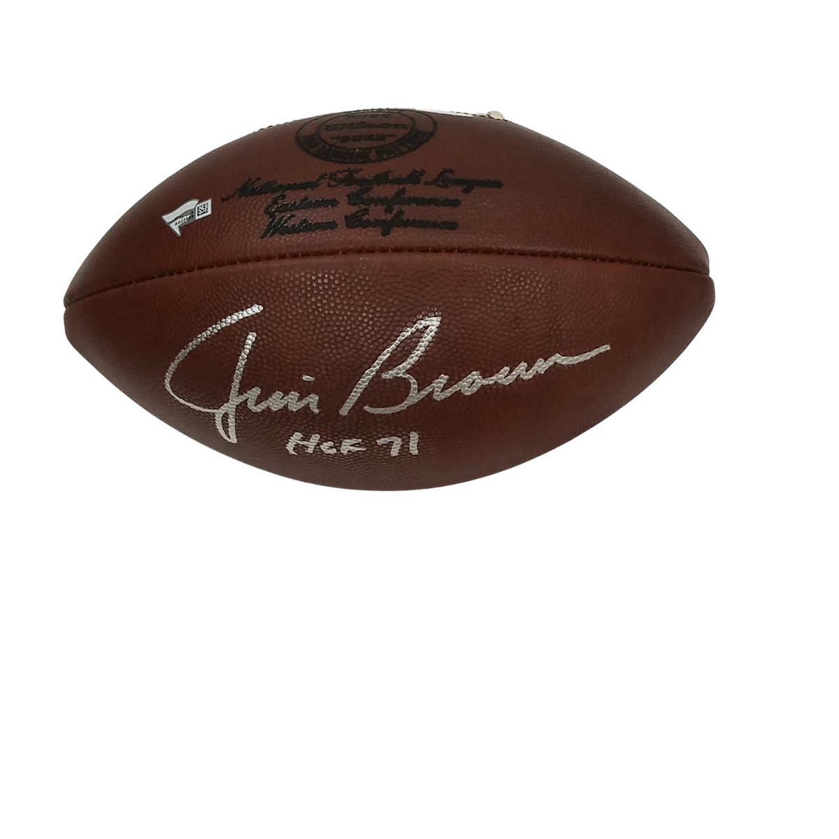 Jim Brown Signed Cleveland Browns NFL The Duke Football W/ HOF 71 - JSA-Powers Sports Memorabilia
