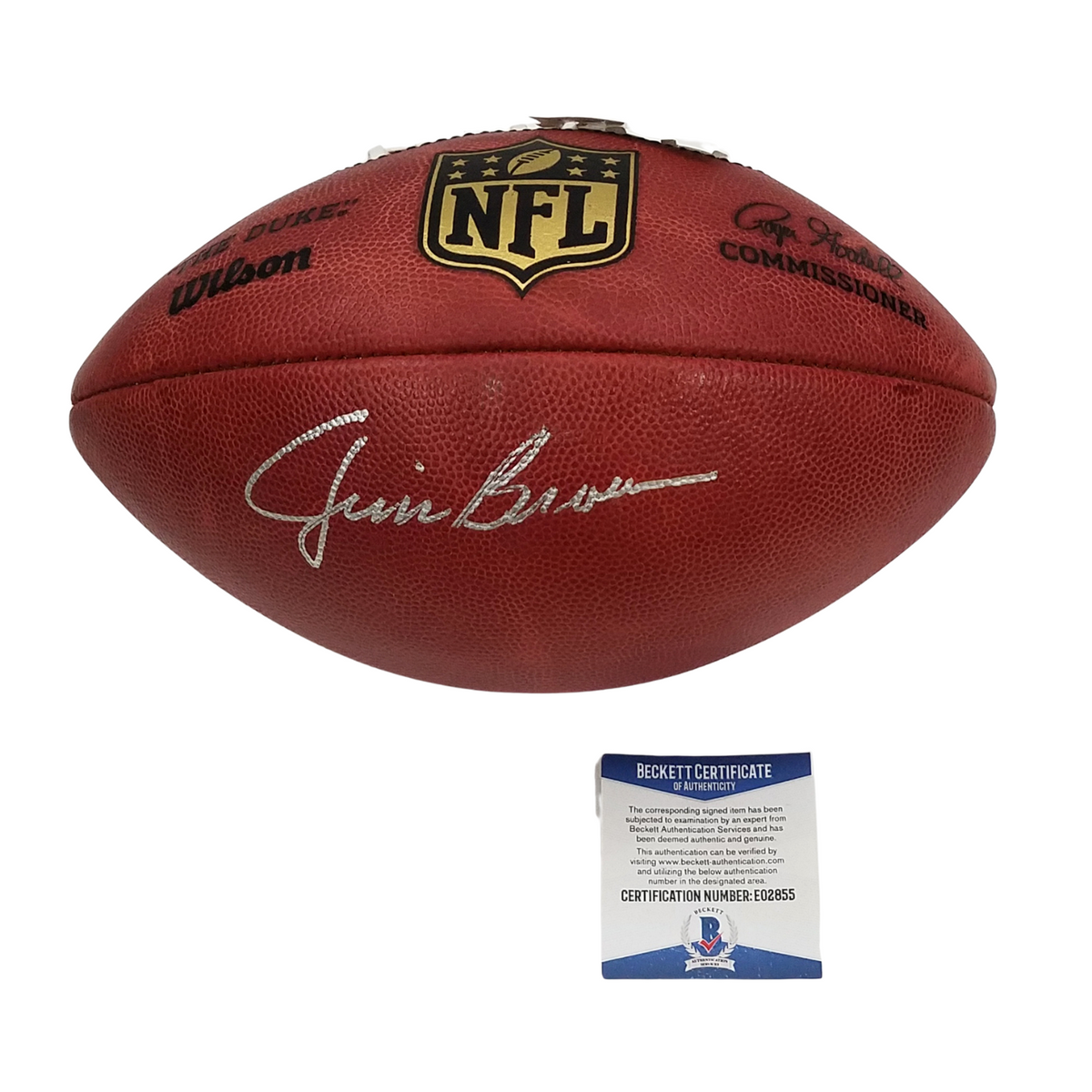 Jim Brown Signed Cleveland Browns The Duke NFL Football - Beckett-Powers Sports Memorabilia