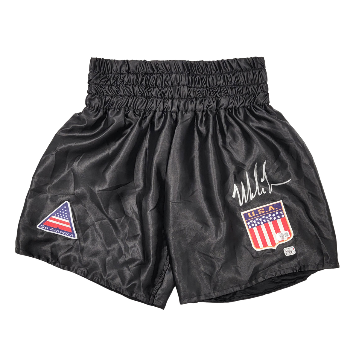 Mike Tyson Signed U.S.A. Black Boxing Trunks - Beckett-Powers Sports Memorabilia