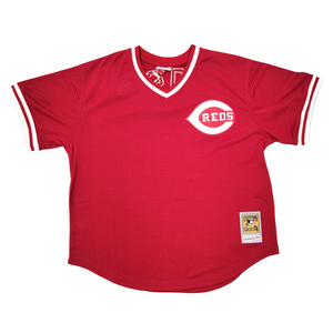 Pete Rose Signed Cincinnati Reds 1984 Mitchell & Ness Cooperstown Collection Red Jersey W/ Hit King - Beckett-Powers Sports Memorabilia