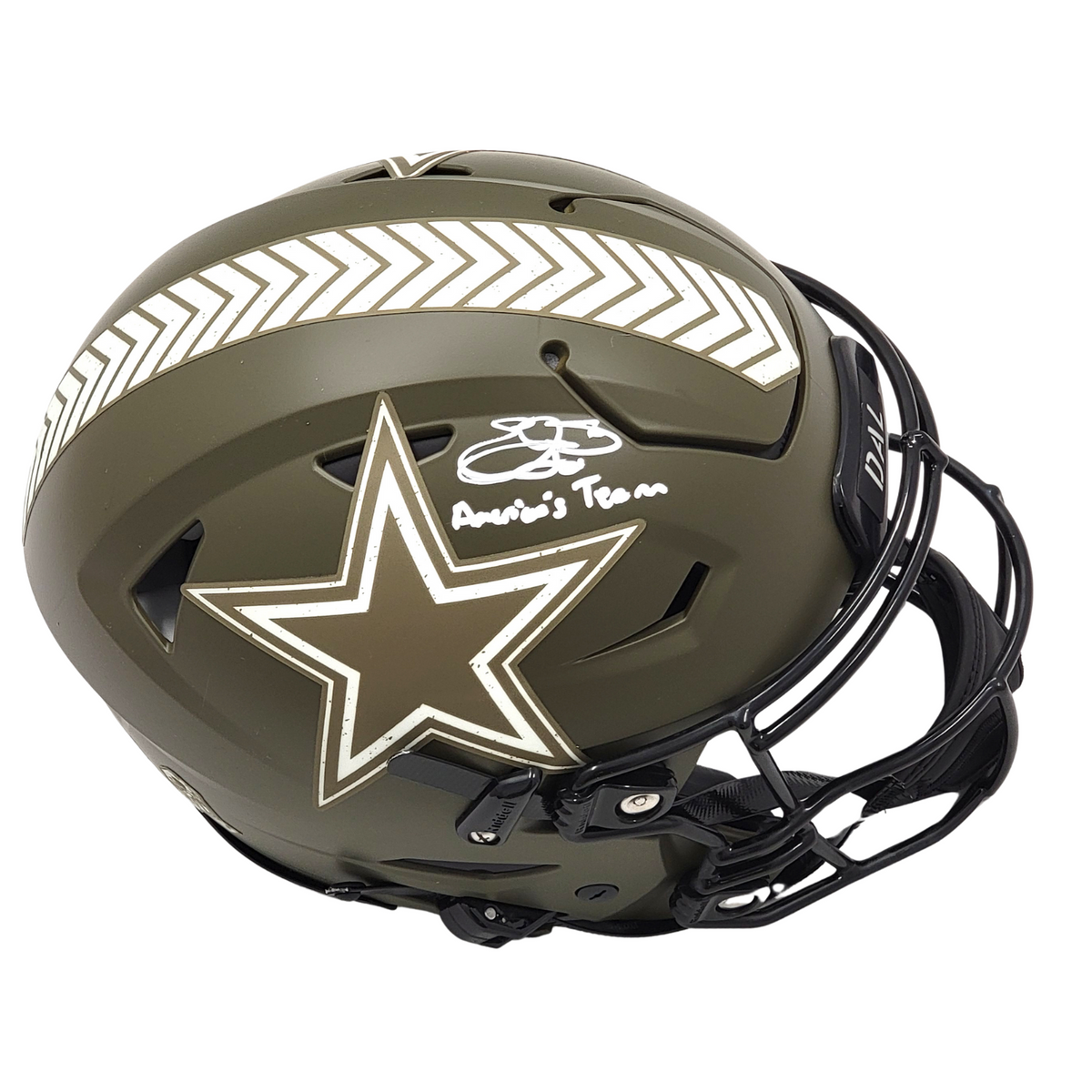 Emmitt Smith Signed Dallas Cowboys Riddell Salute To Service Speed Flex Full Size Helmet W/America's Team - Beckett-Powers Sports Memorabilia