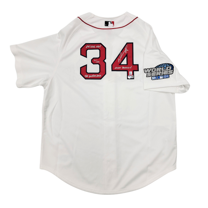 David Ortiz Signed Boston Red Sox LTD ED of 34 2004 World Series White Authentic Jersey - Beckett-Powers Sports Memorabilia