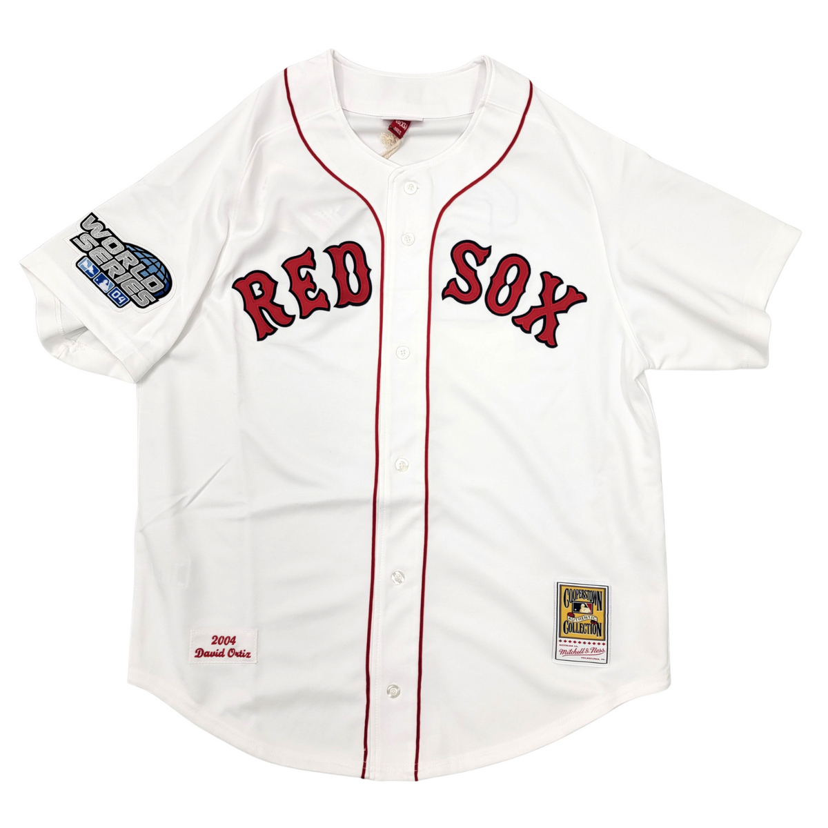 David Ortiz Signed Boston Red Sox LTD ED of 34 2004 World Series White Authentic Jersey - Beckett-Powers Sports Memorabilia