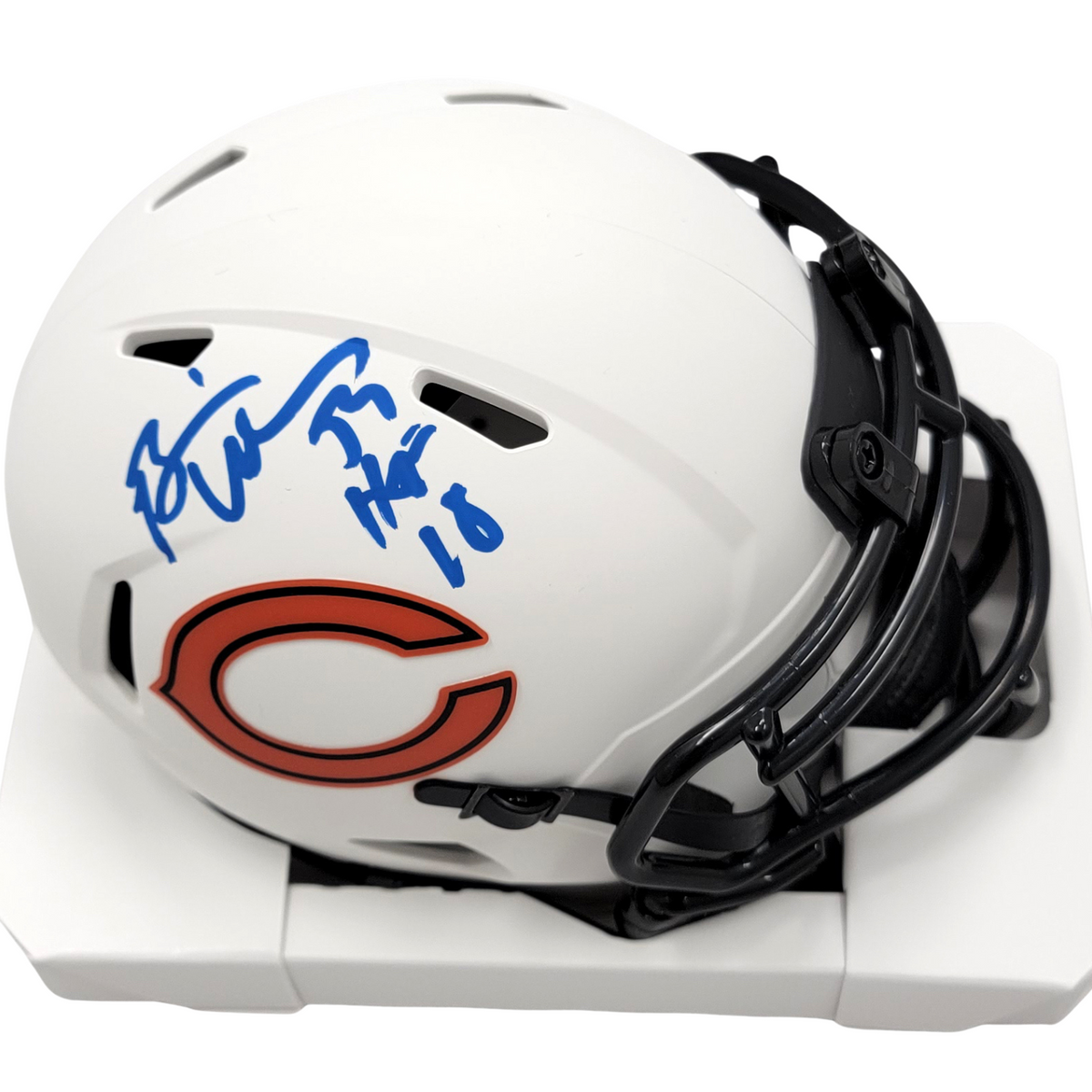 Brian Urlacher Autographed Chicago Bears Riddell Speed Lunar Eclipse Mini Helmet W/ HOF 18 Beckett Witnessed-Powers Sports Memorabilia