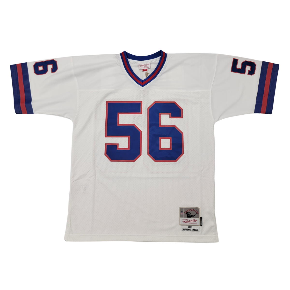 Lawrence Taylor Signed New York Giants Mitchell & Ness White Jersey - Beckett-Powers Sports Memorabilia