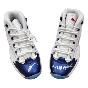 Allen Iverson Autographed Philadelphia 76ers Reebok Question Mid Size 11 Sneakers W/ The Answer Beckett Witnessed-Powers Sports Memorabilia