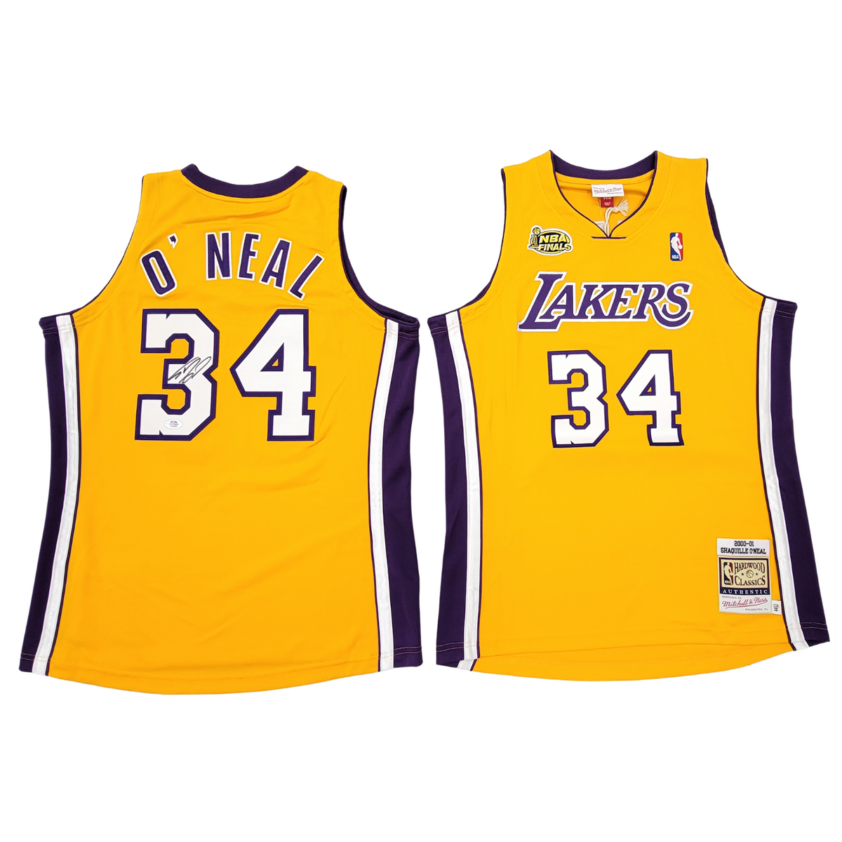 Shaquille O'Neal Autographed Los Angeles Lakers 2000-01 Gold Mitchell & Ness Authentic Jersey PSA/DNA ITP-Powers Sports Memorabilia