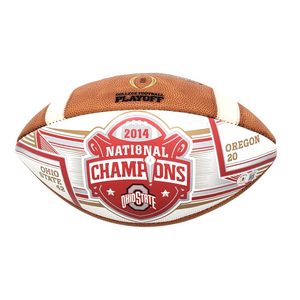 Ezekiel Elliott Signed Ohio State Buckeyes 2014 National Champions Football W/ 14 Champs Beckett Witnessed-Powers Sports Memorabilia