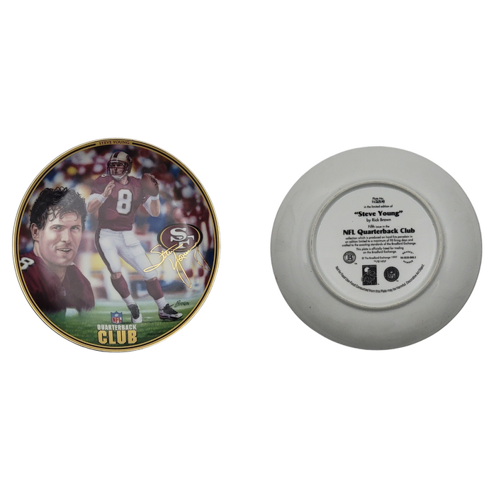 Steve Young San Francisco 49ers NFL Quarterback Club Bradford Exchange Plate-Powers Sports Memorabilia