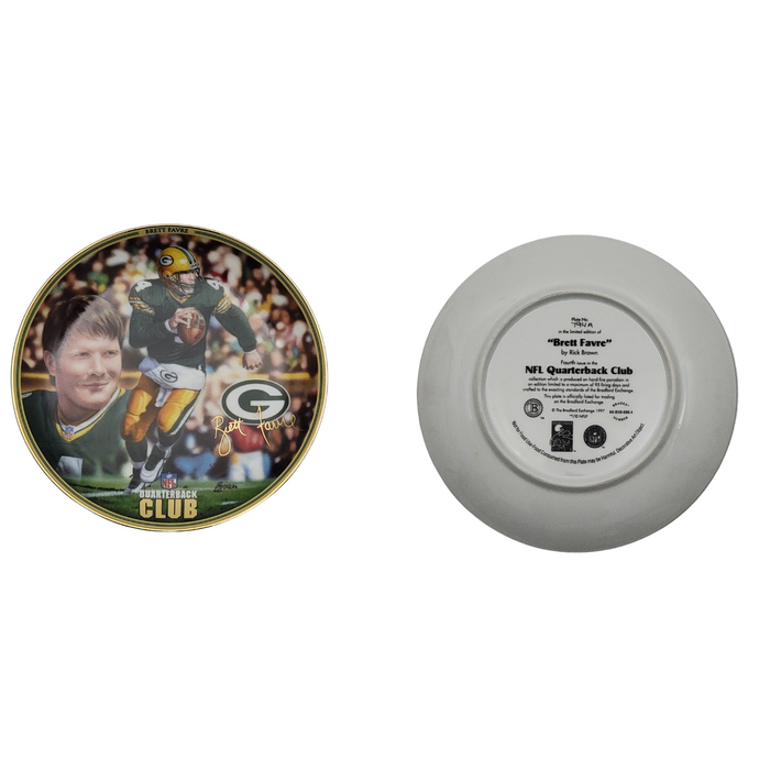 Brett Favre Green Bay Packers NFL Quarterback Club Bradford Exchange Plate-Powers Sports Memorabilia