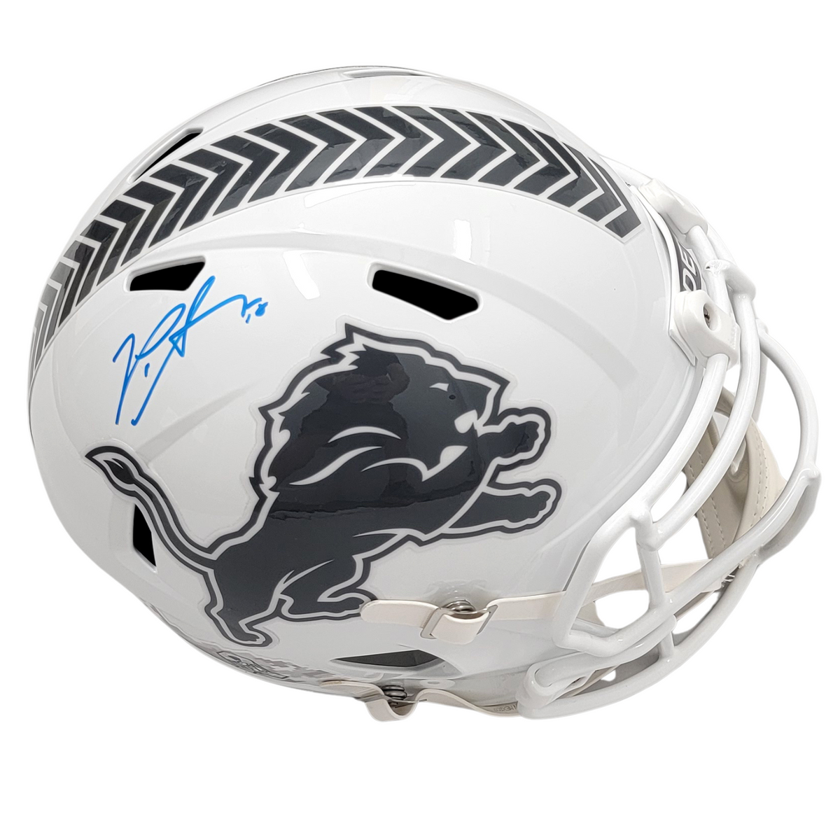 Penei Sewell Signed Detroit Lions 2024 STS Riddell Replica Full Size Helmet - Beckett-Powers Sports Memorabilia