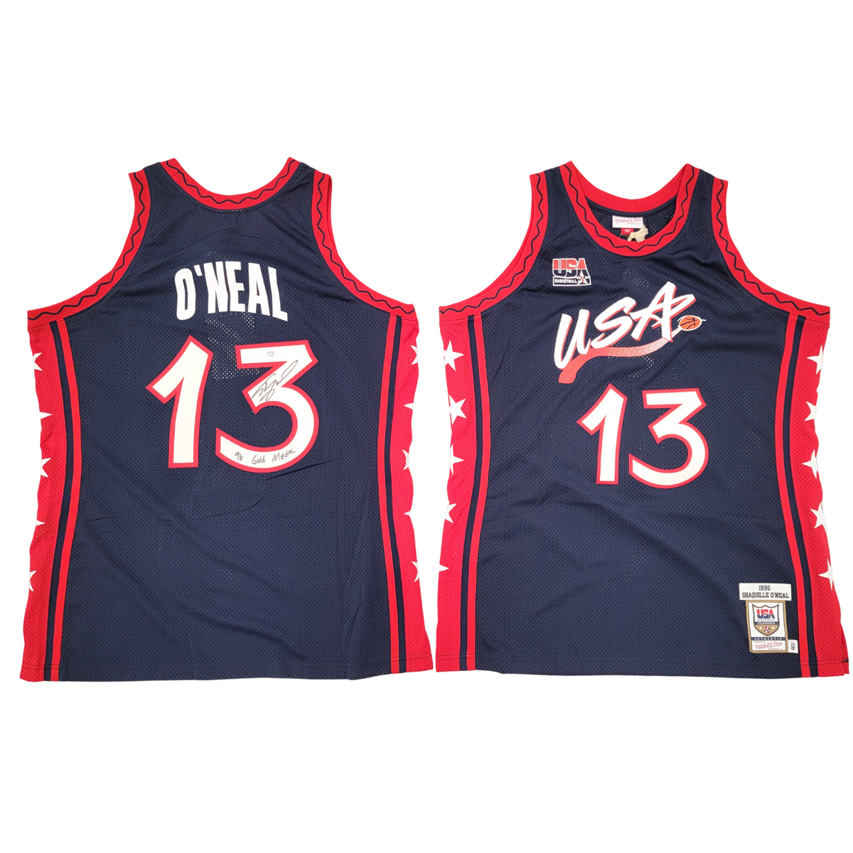 Shaquille O'Neal Autographed 1996 USA Dream Team 2 Mitchell & Ness Authentic Jersey W/ 96 Gold Medal PSA/DNA ITP-Powers Sports Memorabilia