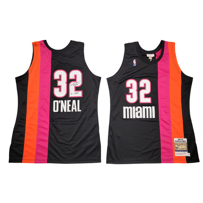 Shaquille O'Neal Signed Miami Heat 05-06 Mitchell & Ness Floridians T/B Authentic Jersey W/ 06 Champs PSA/DNA ITP-Powers Sports Memorabilia