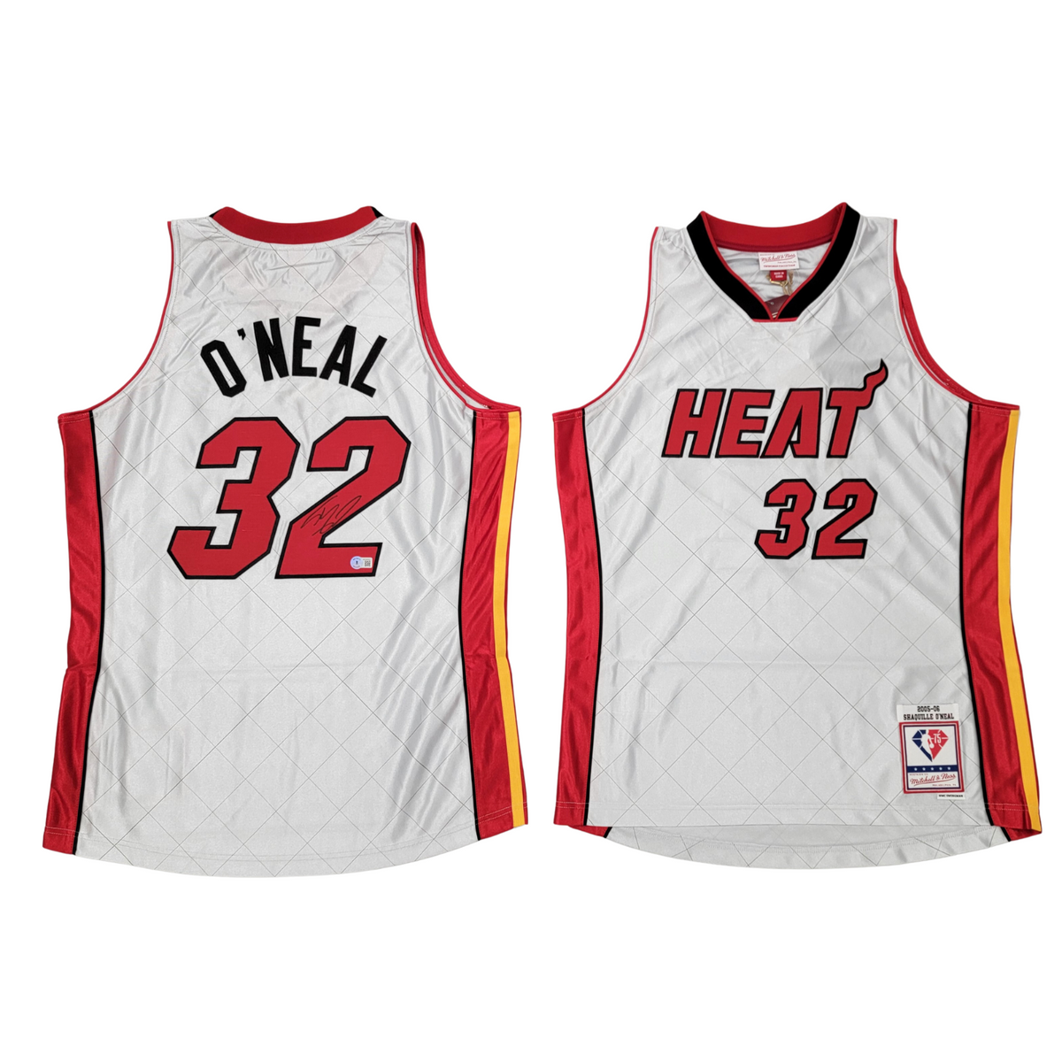 Shaquille O'Neal Signed Miami Heat 2005-06 Mitchell & Ness 75th Anniversary Jersey - Beckett-Powers Sports Memorabilia
