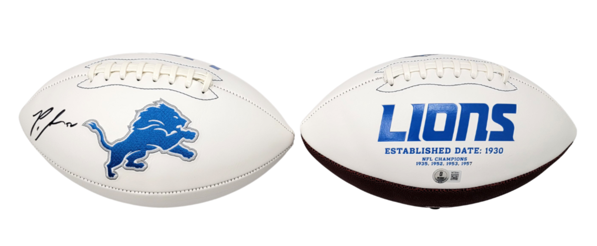 Penei Sewell Signed Detroit Lions Logo Football - Beckett-Powers Sports Memorabilia