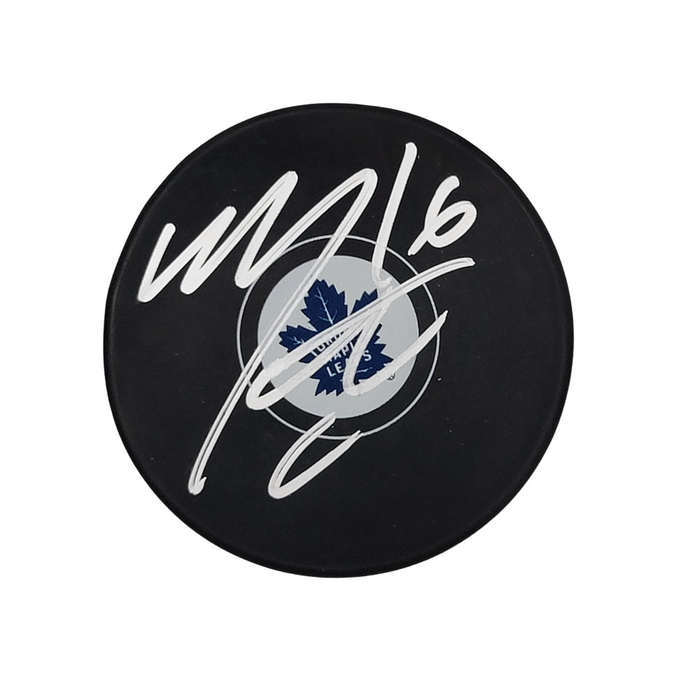 Mitch Marner Signed Toronto Maple Leafs Logo Hockey Puck - Beckett-Powers Sports Memorabilia