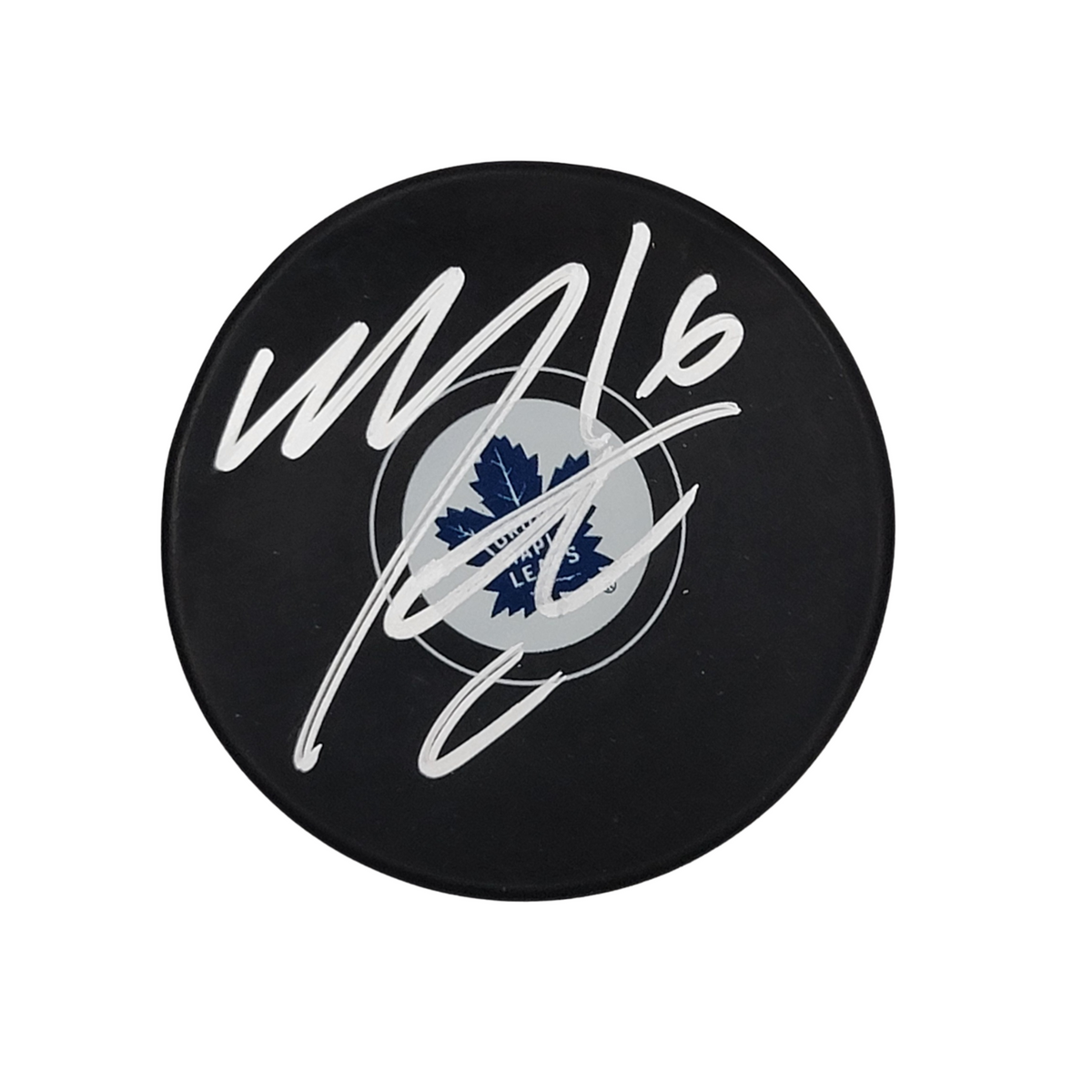 Mitch Marner Signed Toronto Maple Leafs Logo Hockey Puck - Beckett-Powers Sports Memorabilia