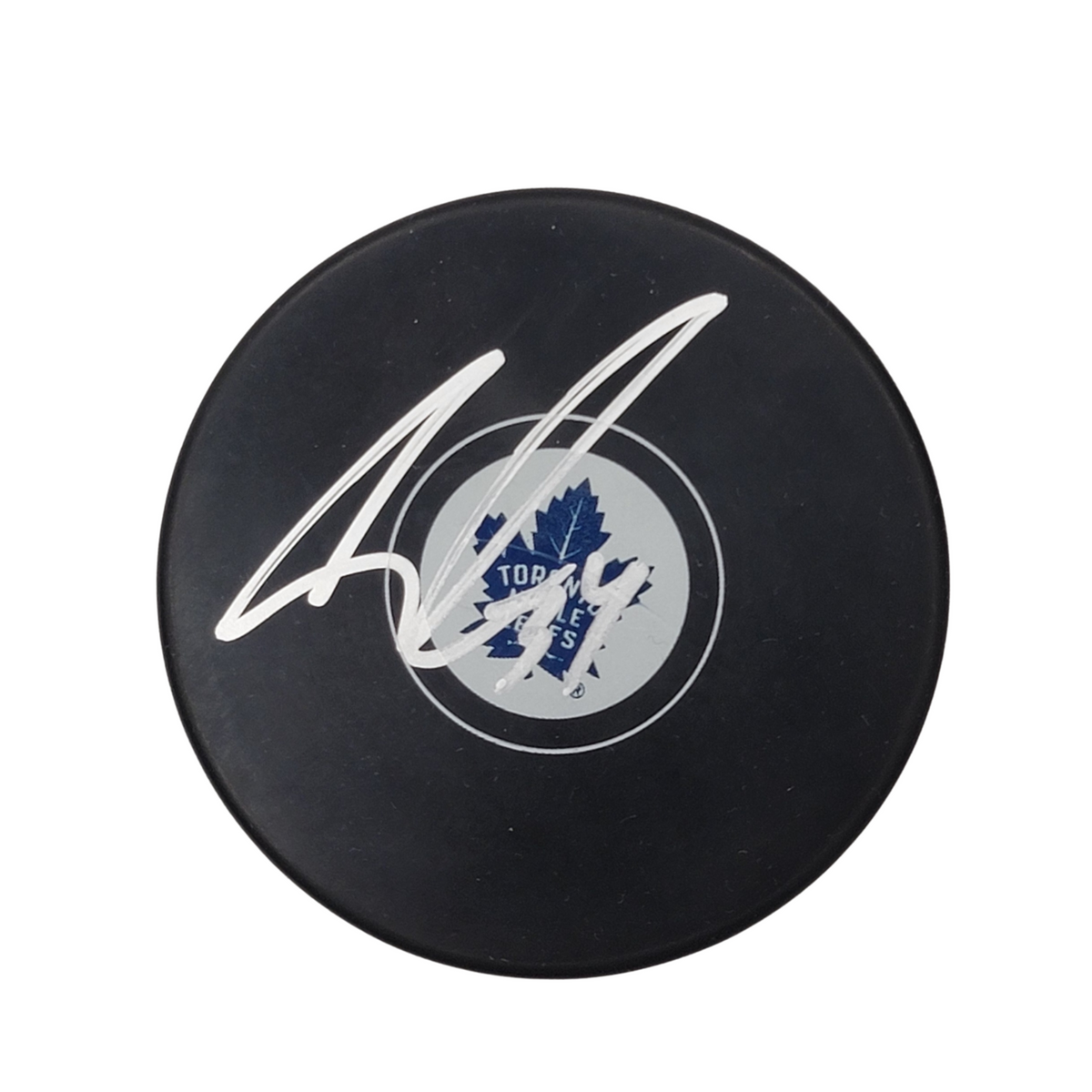 Auston Matthews Signed Toronto Maple Leafs Logo Hockey Puck Beckett-Powers Sports Memorabilia