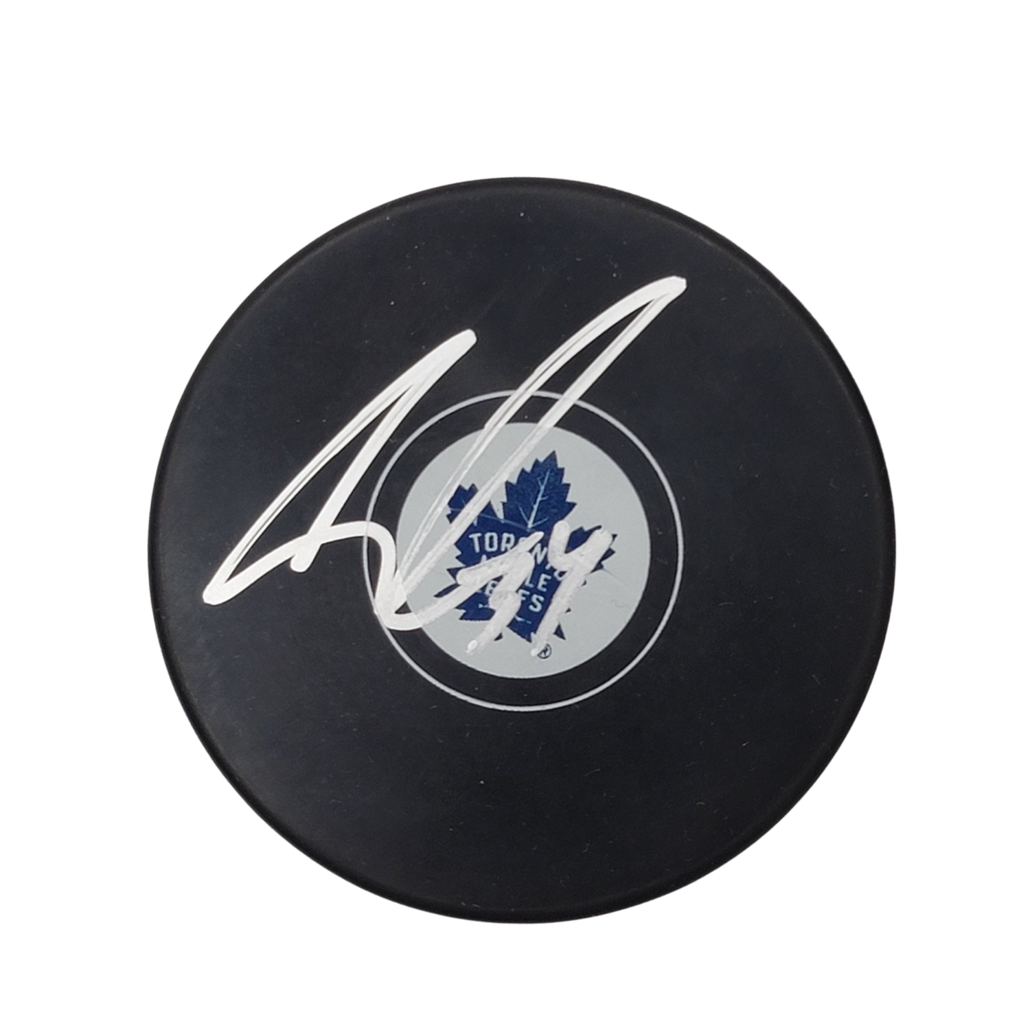 Auston Matthews Signed Toronto Maple Leafs Logo Hockey Puck Beckett-Powers Sports Memorabilia