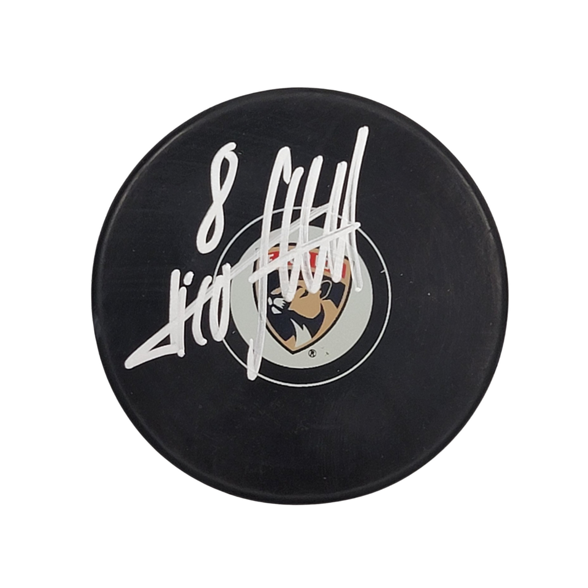 Nico Sturm Signed Florida Panthers Logo Hockey Puck - Beckett-Powers Sports Memorabilia
